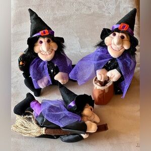 Kids of America 2001 Rare Set of 3 Vintage Halloween Witches. All in EUC.